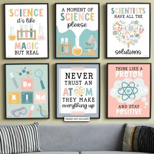 Life Science Posters | Set of 6 | Educational Posters - Gold Glitter