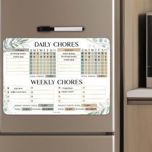 Multiple Kids Chore Chart | Magnetic | Charts & Posters - Geo Greenery